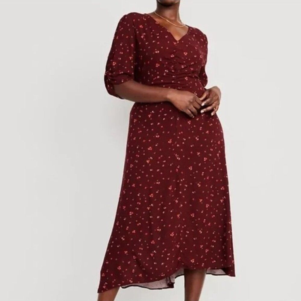 NWOT Old Navy Size 3x Ruched Midi Dress